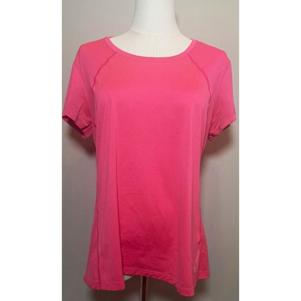 Old Navy Active Women's L Pink Go-Dry Crew Neck Short Sleeve Polyester T-Shirt